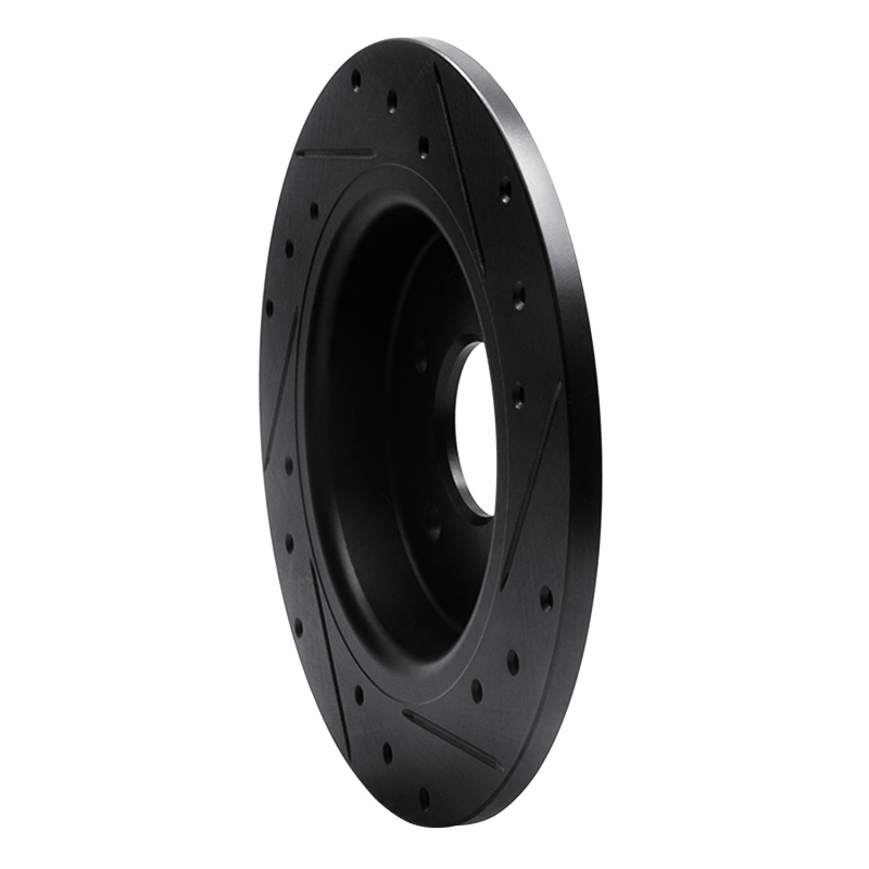 Volvo S40 Brake Rotor (1) - Rear Left - R1 Concepts - Drilled & Slotted - Black - `04-`13